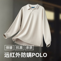 十如仕 P05-03 保暖抗菌加绒 POLO衫 灰卡其 XS