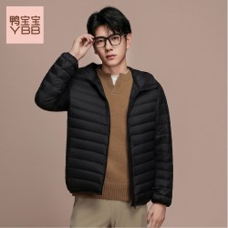 鸭宝宝 YBB/鸭宝宝2026秋冬新款轻薄羽绒服男连帽短款轻羽绒时尚外套C