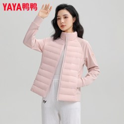 YAYA 鸭鸭2026秋冬新款羽绒服女户外滑雪双拼轻薄针织外套