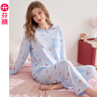 慵懒时光：芬腾 纯棉抗菌 粉色 M码 女士家居服套装