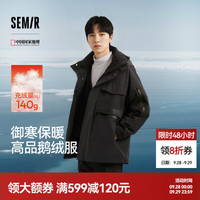 森马 地理系列羽绒服 90%鹅绒防风防雨发热黑色L