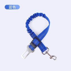 艾风格 宠物车载牵引绳狗狗汽车安全绳可调节式安全绳狗狗牵引绳 蓝色 55*2.5cm