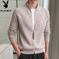 PLAYBOY 男士针织夹克2026春秋季新款韩版潮流休闲立领衣服毛衣开衫外套