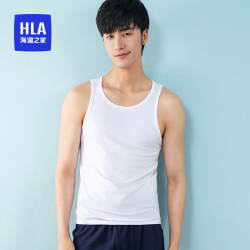 海澜之家 男夏季纯棉背心薄款无袖纯色打底运动HBABXM2AAI0003 白色8001 M