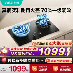 华帝 JZT-i10309 5.2kW天然气双灶燃气灶 可拆卸炉头+可调开孔尺寸