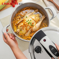 凌丰 防爆高压锅 不锈钢 10L 24cm 极致黑