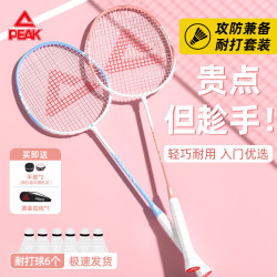 匹克 羽毛球拍对拍套装防断超轻合金拍耐打训练比赛成人