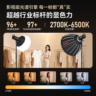 金贝 EF300X 300W大功率双色温补光灯 单灯标配