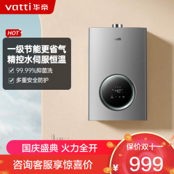 华帝 燃气热水器13升天然气智能恒温气电双断多重防冻 低水压启动 灰