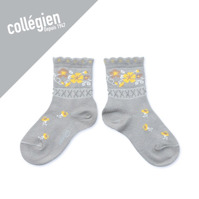 COLLEGIEN 法国Collegien女童袜子秋季埃及长绒棉女宝宝花边短袜婴幼儿袜子
