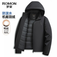 罗蒙 可拆卸帽短款羽绒服