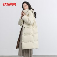 移动端：YAYA 女2026秋冬新款中长款连帽纯色韩版休闲加厚保暖外套C