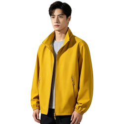 罗蒙 冲锋夹克 防风防水 立领 琥珀黄 4XL