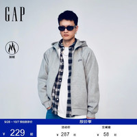 Gap 秋季款logo刺绣连帽开衫加绒宽松卫衣1SS623706