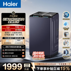 海尔 XQB100-BZ6CD3 双动力防缠绕 10kg 波轮洗衣机