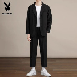 PLAYBOY 休闲西服套装高级感坠感男宽松韩版秋季商务帅气痞帅西装外套男装