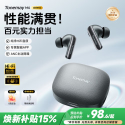 唐麦 35dB主动降噪 无线蓝牙耳机  有线充电 曜影黑 Type-C