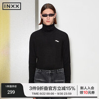 INXX T恤26新款商场款宽松圆领绣花中性风长袖T恤 黑色 XS