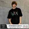 INXX 潮牌短袖男折纸便签印花T恤女夏季新款纯棉轻奢半袖上衣 黑色 L 140-160斤