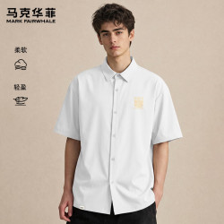 马克华菲 冰感透气 白色 XL 男士短袖衬衫
