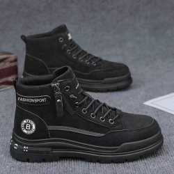 赫卡维 高帮马丁靴男防滑耐磨