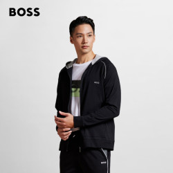 BOSS（服装） 【 经典款】男士弹力棉质拉链连帽直筒卫衣