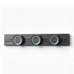 BLAUPUNKT 灯环款超薄轨道插座8000W 耀影黑 50cm+3个五孔适配器