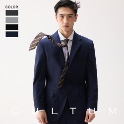 CULTUM 西装男士商务正装西服外套通勤面试职业装 纯黑色 52C