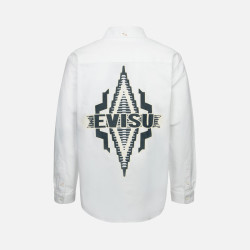 EVISU 男士海鸥与商标民族风印花纯棉长袖衬衫外套