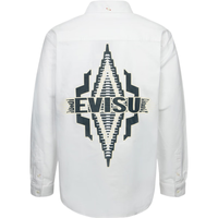 EVISU 海鸥商标民族风印花纯棉长袖衬衫 白色 XL