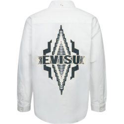 EVISU 海鸥商标民族风印花纯棉长袖衬衫 白色 XL