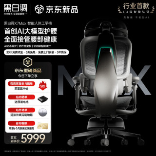黑白调 X7Max AI大模型护腰智能人体工学椅智能电脑椅人工力学座椅办公椅