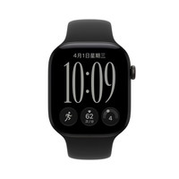 苹果 Watch Series 12 智能手表 46mm GPS版  黑色铝金属表壳 黑色运动型表带 M/L
