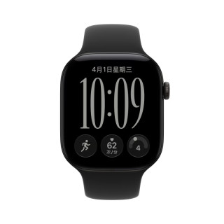 苹果 Watch Series 12 智能手表 46mm GPS版  黑色铝金属表壳 黑色运动型表带 M/L