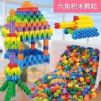 亲子时光：爱乐心 加厚六角积木X  500颗  袋装