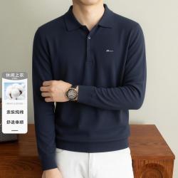 培蒙 春秋男士长袖polo衫基础T恤打底衫