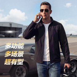 龙牙 四代龙牙寒锋战术软壳夹克加强版立领户外休闲运动机能夹克外套男 极夜黑 4XL 180/100A