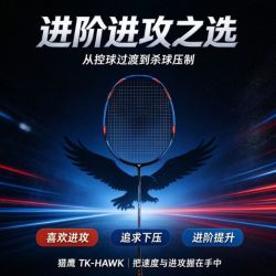 威克多 胜利羽毛球拍TK-HAWK/F蓝色小隼经典配色全碳素进攻