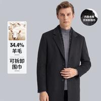限尺码：杉杉 中长款毛呢大衣针织外套秋冬季