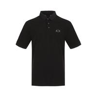 Armani Exchange 纯棉弹力翻领三粒扣男士POLO衫