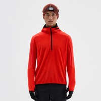 世拓 越野连帽抓绒长袖T恤秋冬保暖透气加绒跑步运动P绒速干衣