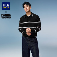 海澜之家 长袖针织衫男26新款panda wowo熊猫系列POLO领毛衣男秋冬
