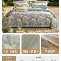 梦洁家纺 全棉双面磨毛四件套纯棉保暖套件床品秋冬季床单被套礼物