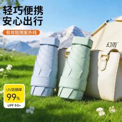 太阳伞小巧便携晴雨两用遮阳伞防晒防紫外线五折超轻卡片伞