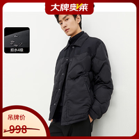 太平鸟 男装 轻薄羽绒服男短款冬季保暖外套 黑色（宽松)第二批 XL