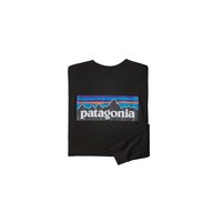 巴塔哥尼亚 自营欧洲直邮PATAGONIA P-6 LOGO男士黑色棉质长袖T恤