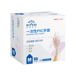 英科医疗 一次性PVC手套 家务清洁洗碗手套 加厚耐用 50只/盒 L码