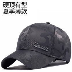 新款帽子男士夏季薄款硬顶棒球帽潮流时尚大头围鸭舌帽防晒遮阳帽