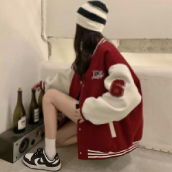 棒球服少女生春秋2025年新款学生学院风薄款宽松休闲美式外套百搭