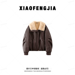2025冬季新款毛绒大翻领加绒保暖皮衣外套8910
